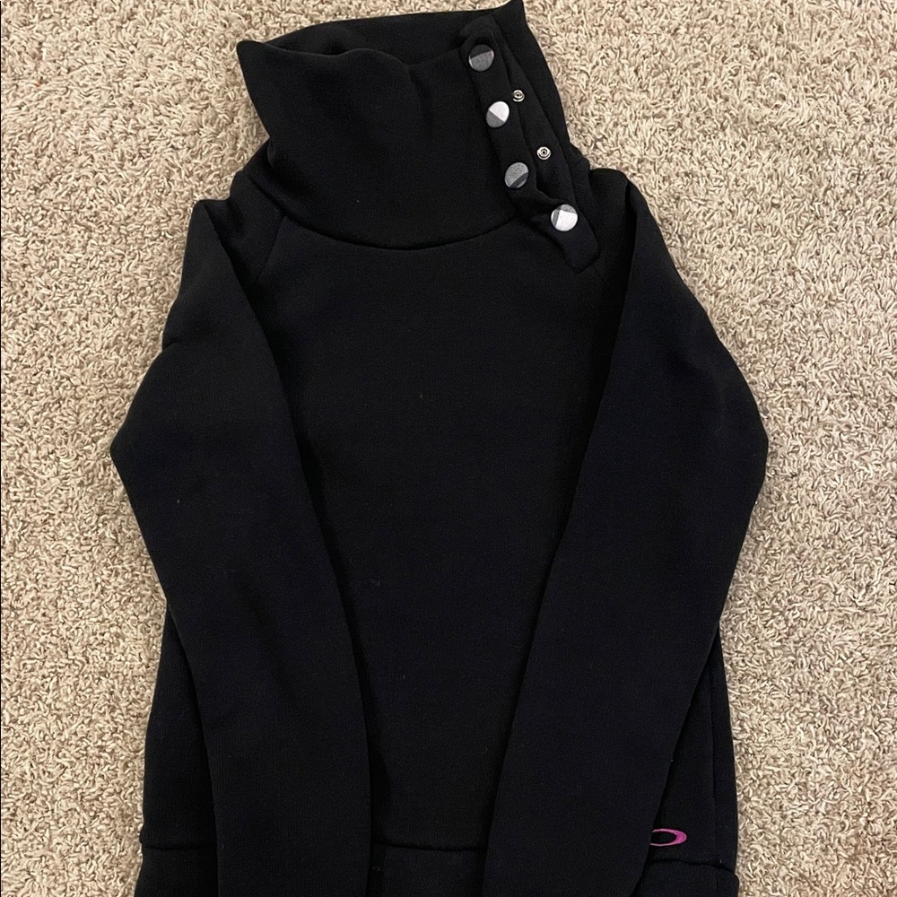 Oakley Black Cowl Neck Button Sweater